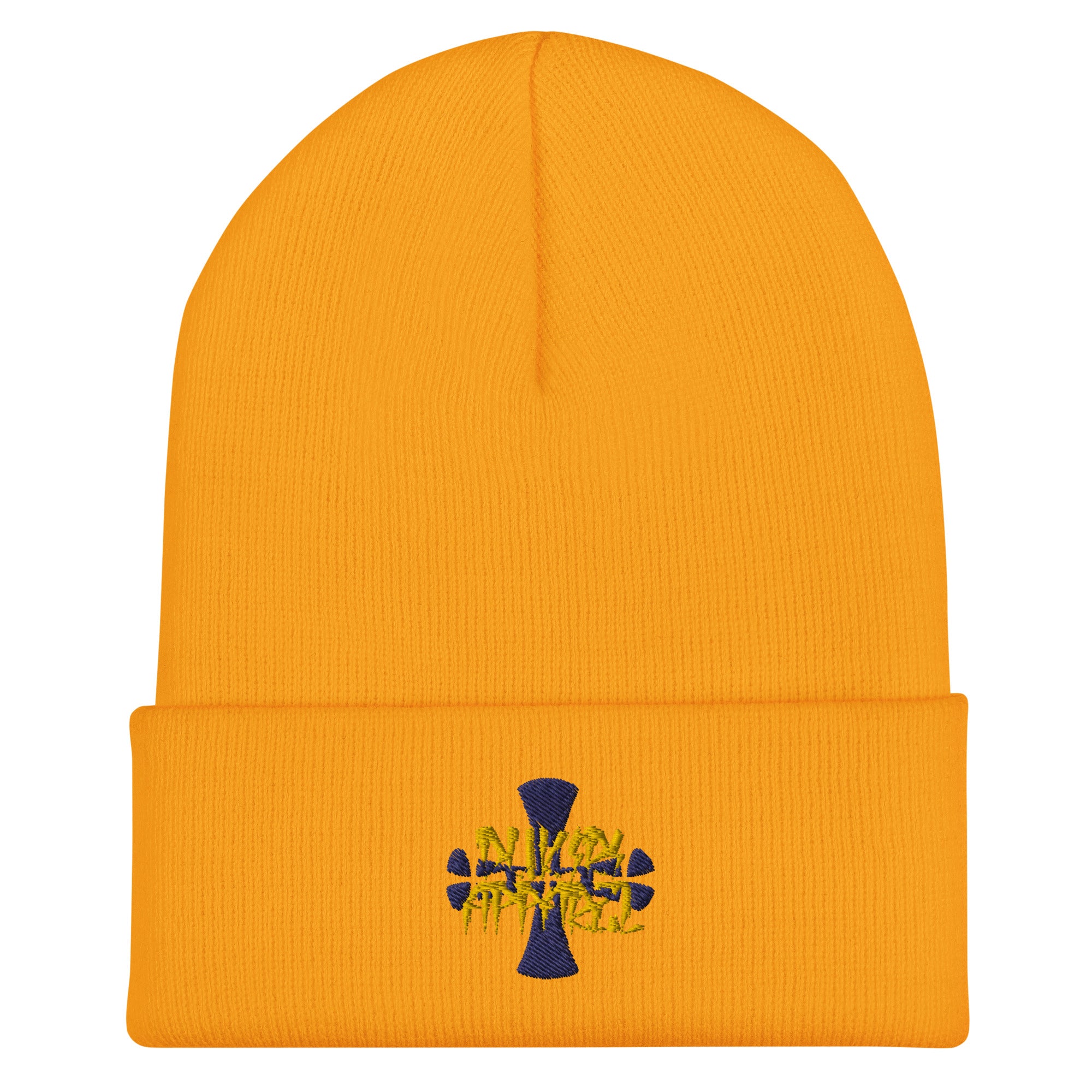 Gold Cuffed Beanie- Embroidered Crusaders Cross Logo