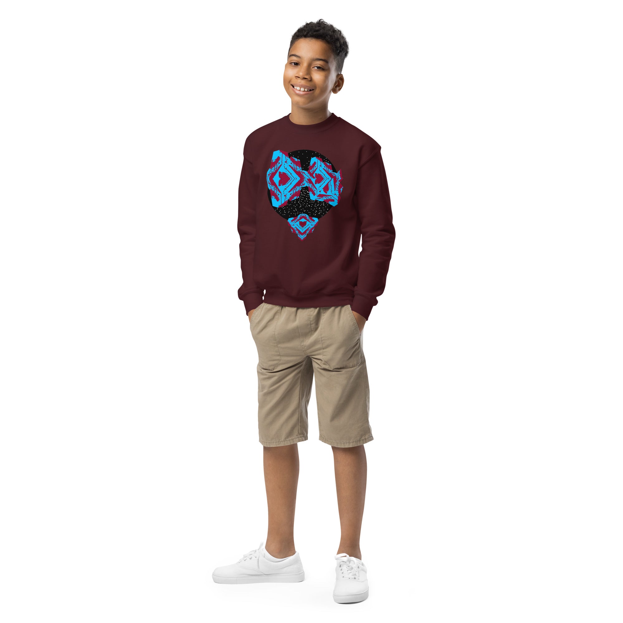dukiri-apparel-youth-star-gazer-graphic-print-maroon-crew-neck-sweatshirt