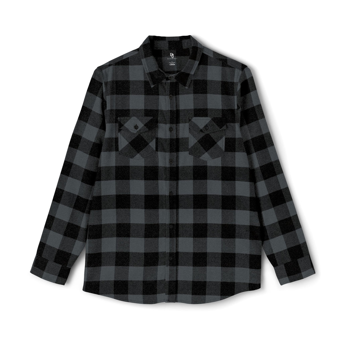 Black and gray checkered shirt on a white background
