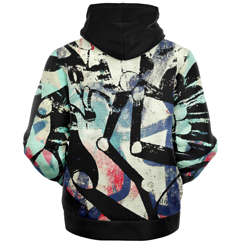 Microfleece Nylon Zipper hoodie Abstract Shapes & Robot Arms
