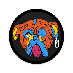 Orange Bulldog Embroidered patches