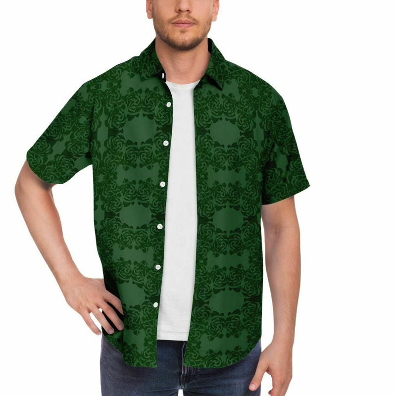 Men's Hunter Green Short Sleeve Button Down Shirt 