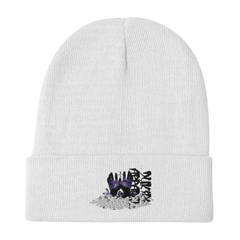 Conquerors White Embroidered Beanie