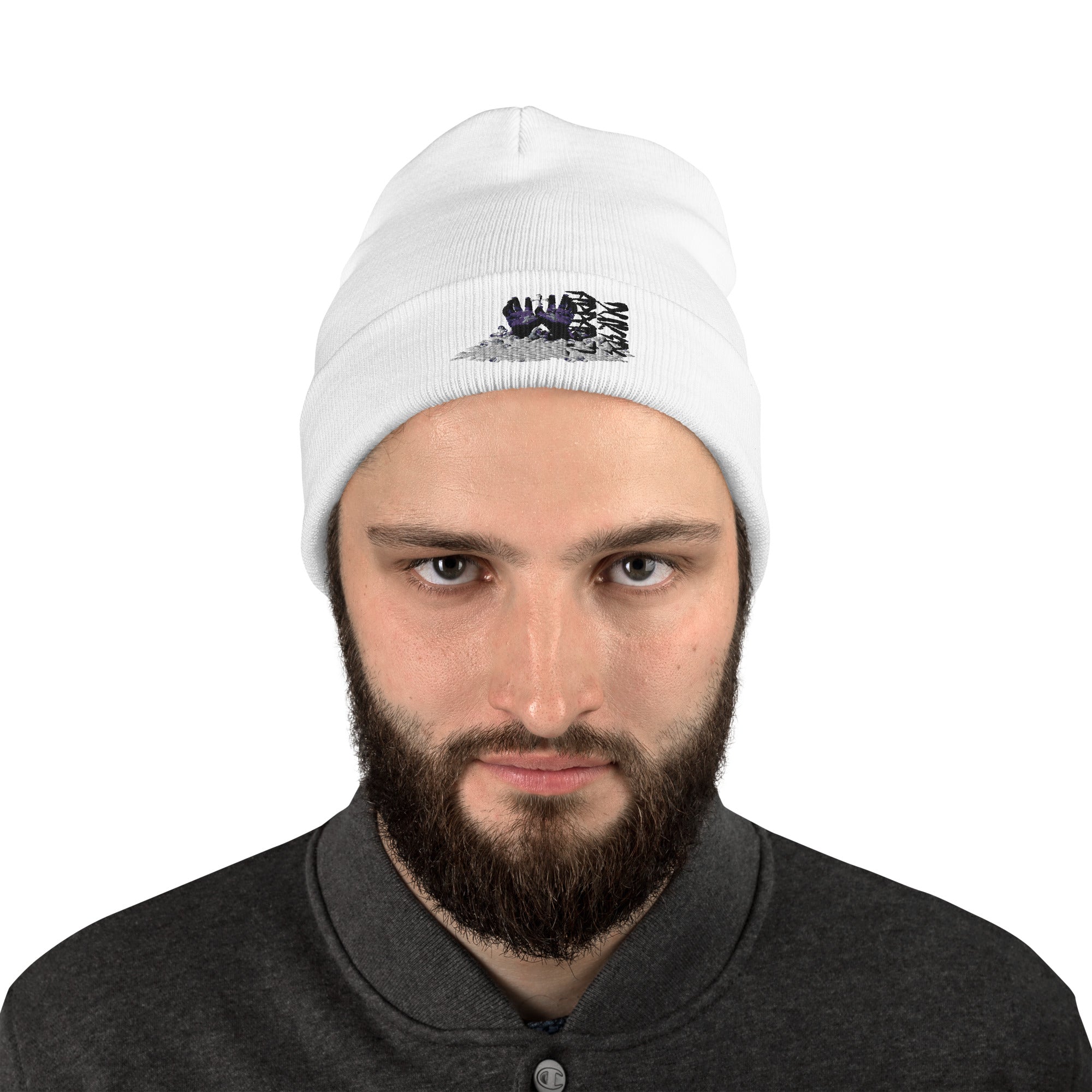 Conquerors White Embroidered Beanie