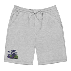 Heather Grey Lotus Embroidered Men's fleece shorts