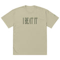 Oversized faded Kiwi t-shirt-Embroidered "I Beat it" Print
