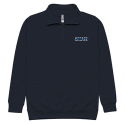 Create Embroidered Navy fleece pullover