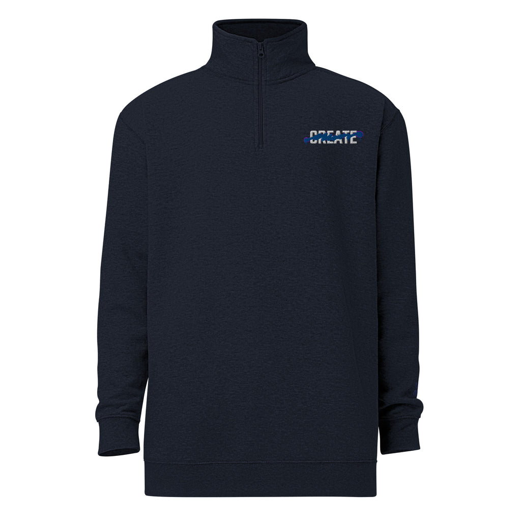 Create Embroidered Navy fleece  Relaxed pullover