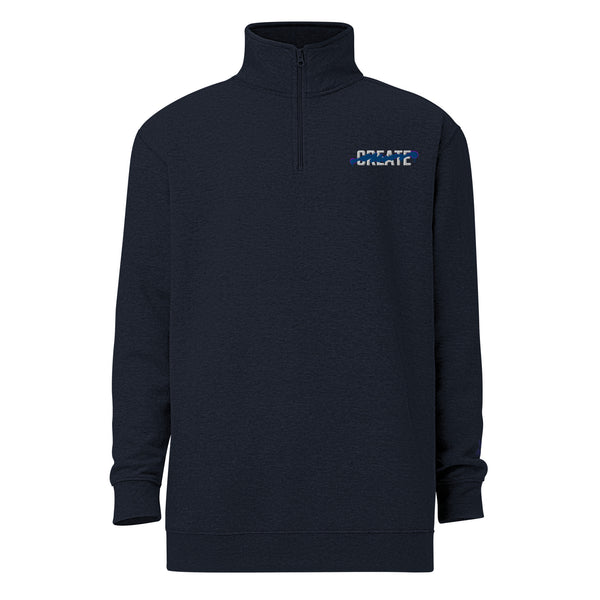 Create Embroidered Navy fleece  Relaxed pullover