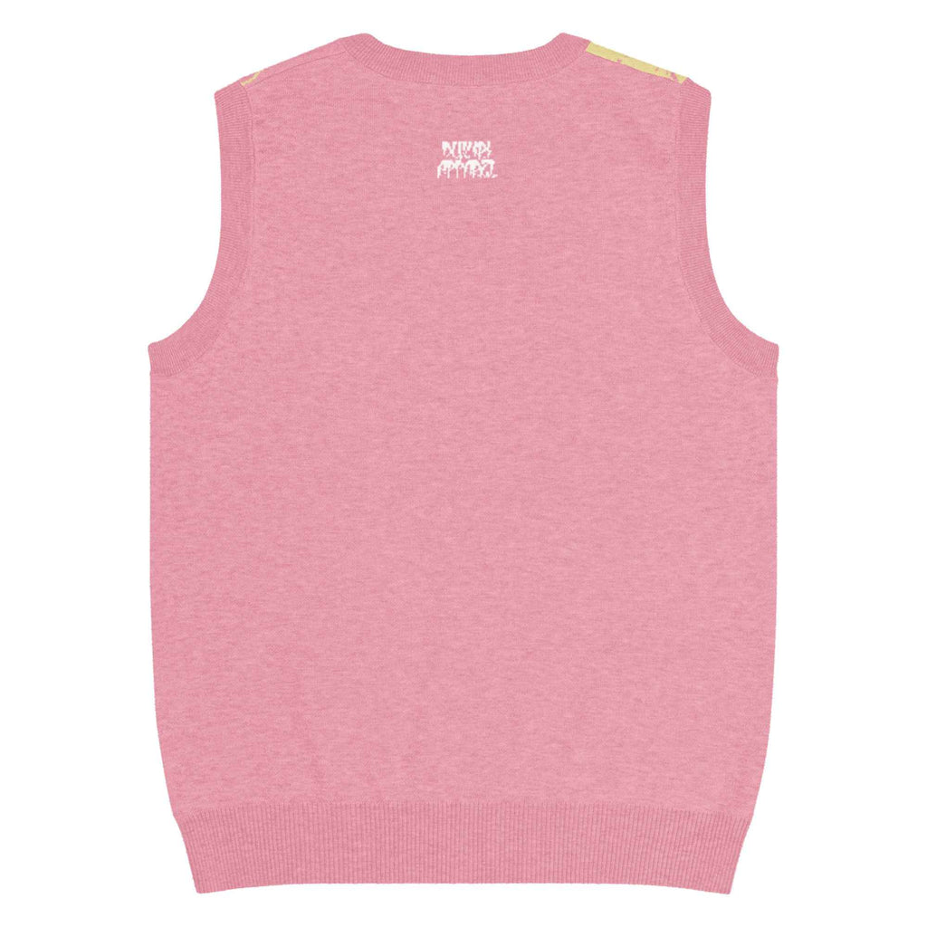 Summer Floral Pink Knit V-neck vest