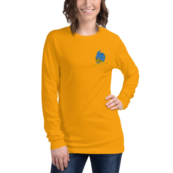 Embroidered Gold Long Sleeve Tee- Dr Rocket