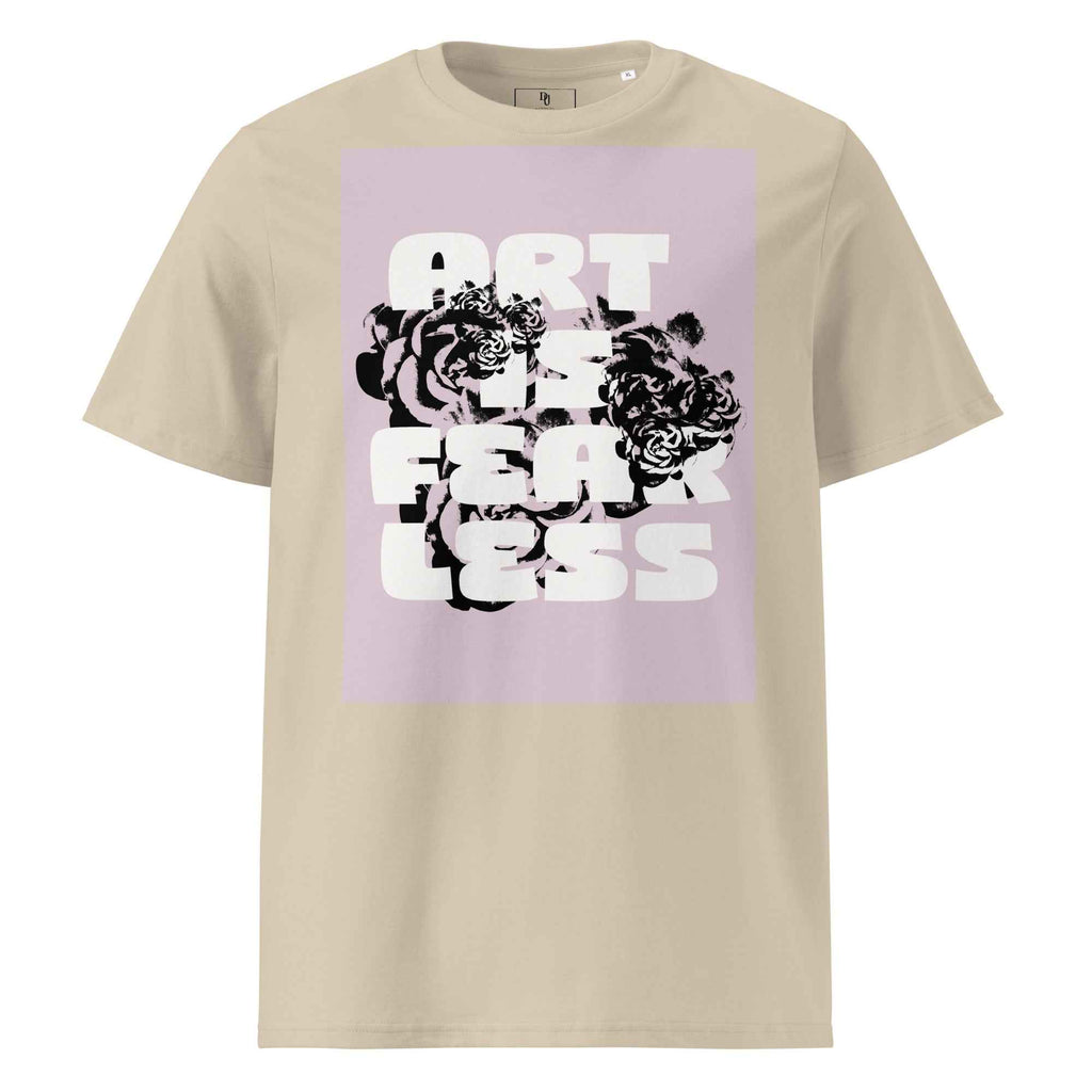 Art Slogan Organic Ribbed Neck T-shirt-Lavender Box