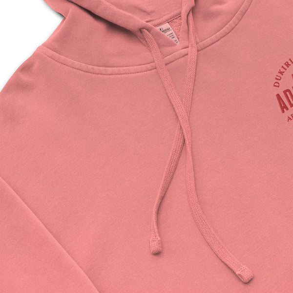 Quote pink pigment-dyed hoodie