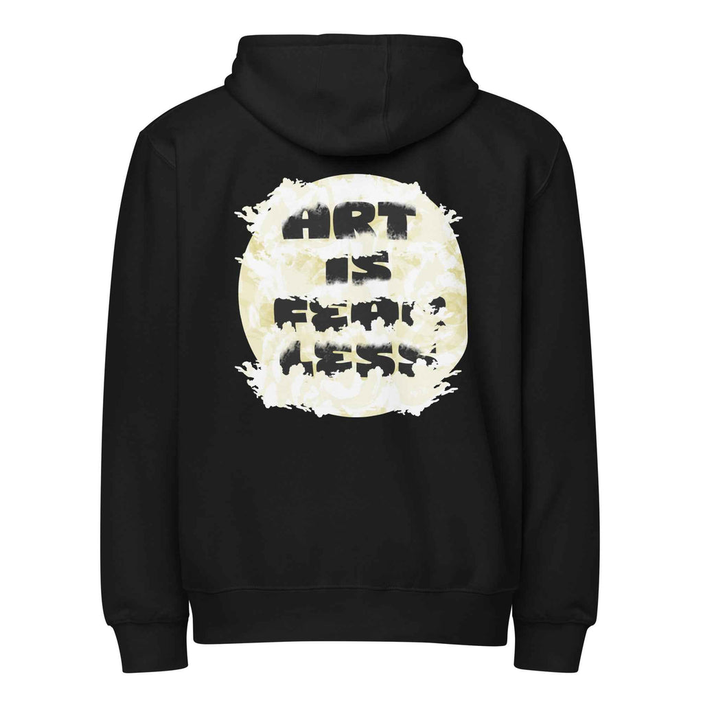 Premium Art Slogan Black Full Zip Unisex Hoodie