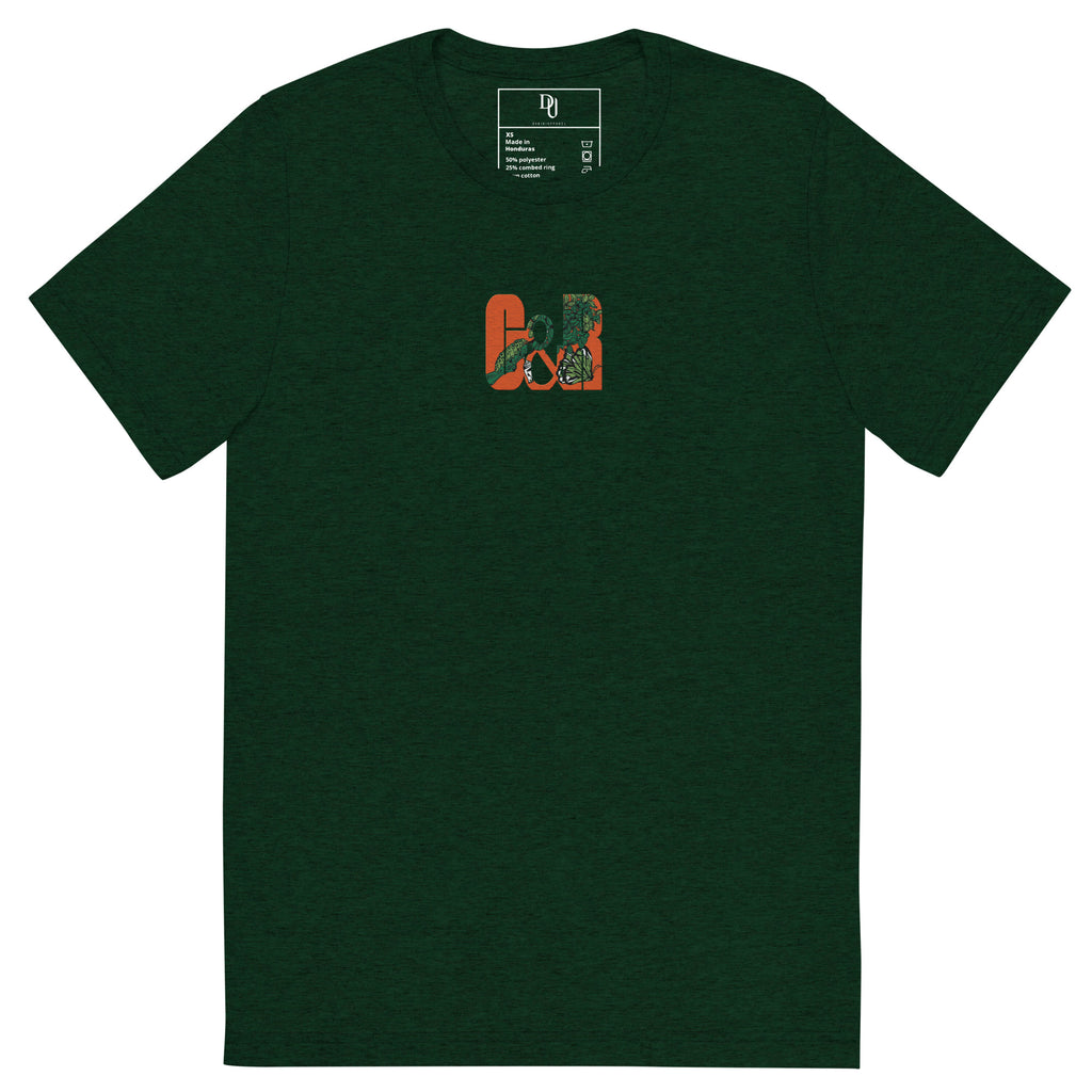 Short sleeve Men's Twill Green  T-shirt- Embroidered G&R