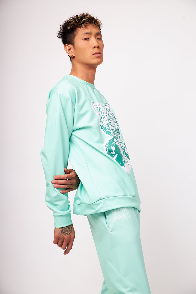 unisex vista blue sweatshirt for the perfect streetwear and loungewear aesthetic