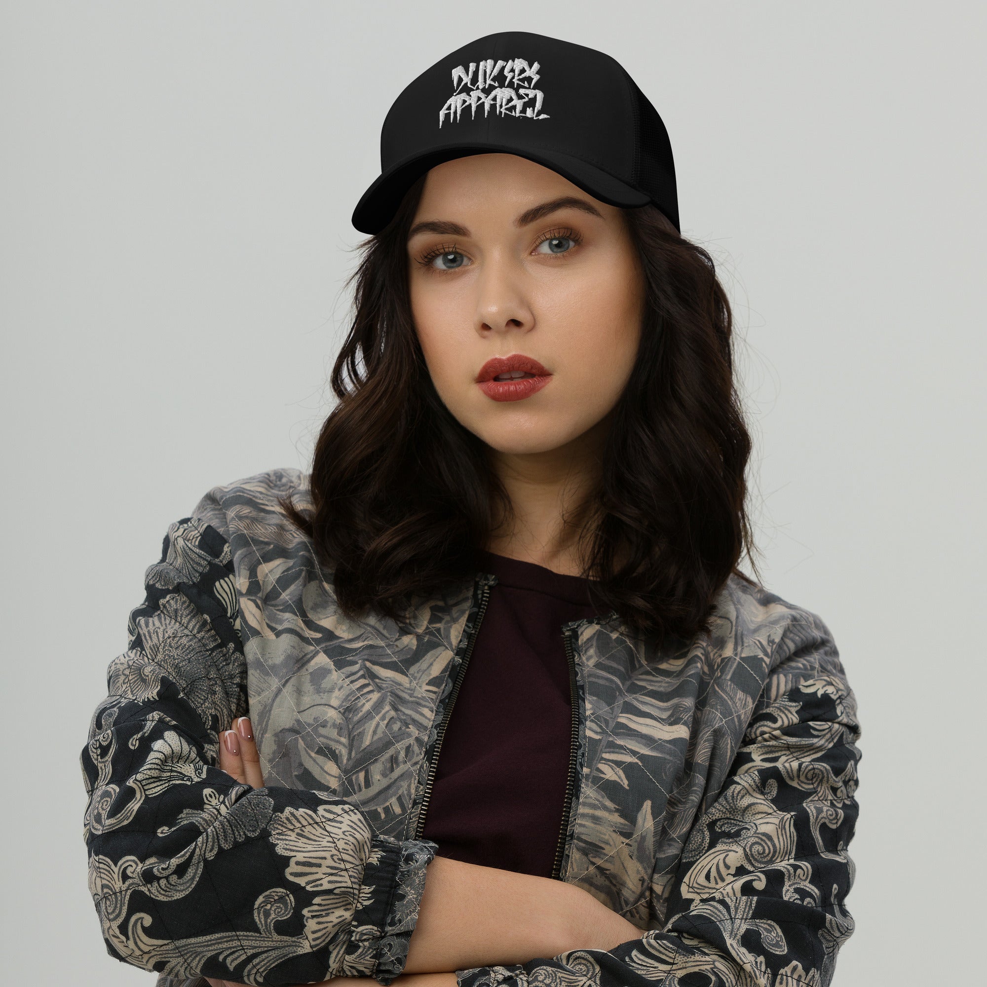 Creative streetwear design – Urban Logo Black Trucker Cap