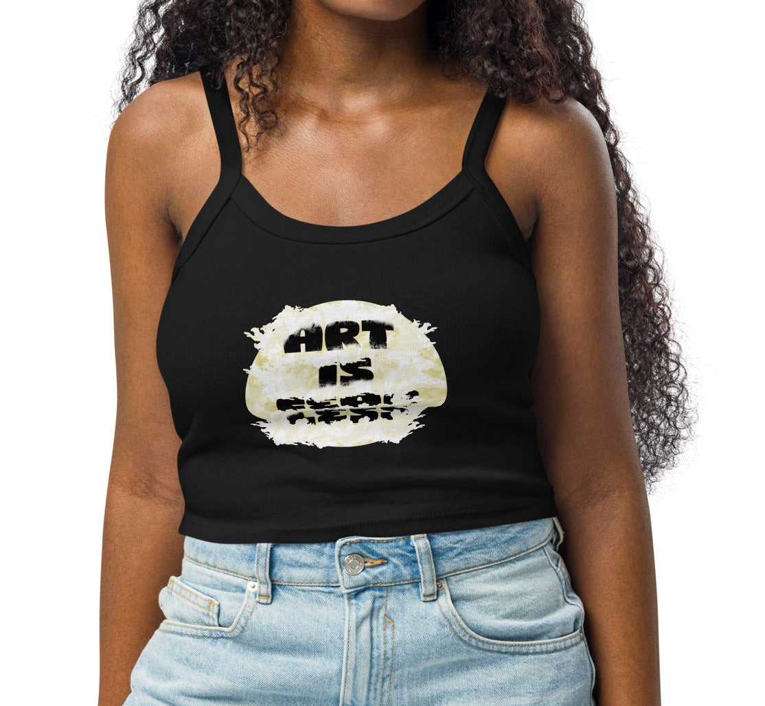 Art Slogan Women’s Micro-rib Tank Top