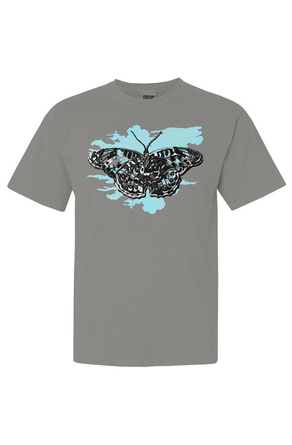 Blue Butterfly Heavyweight T Shirt