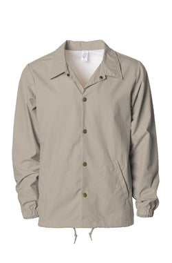 Khaki Water Resistant Windbreaker Coaches Jacket