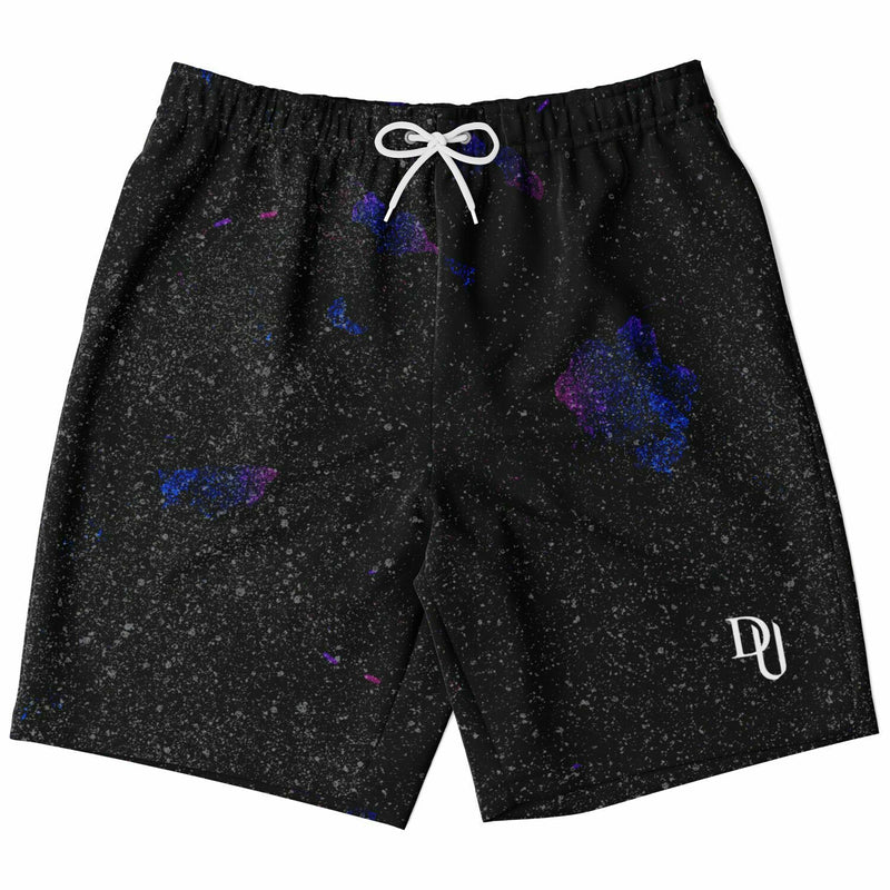 Grungy Purple Athletic Long Shorts
