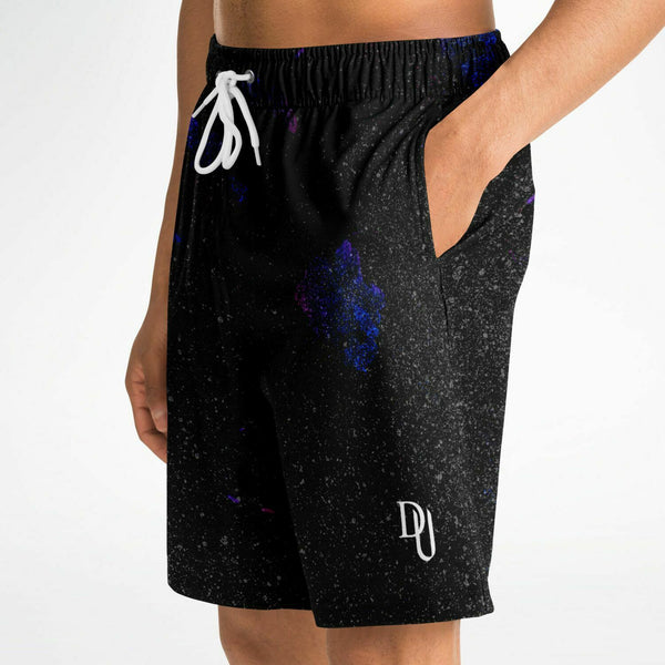 Grungy Purple Athletic Long Shorts