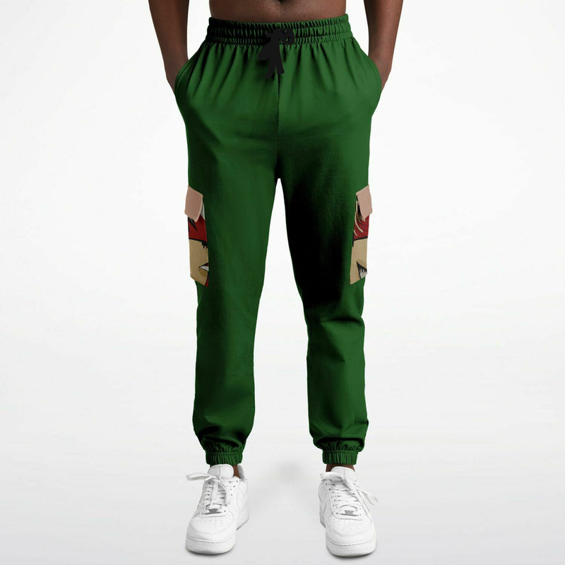 The Face Green Athletic Cargo Sweatpants