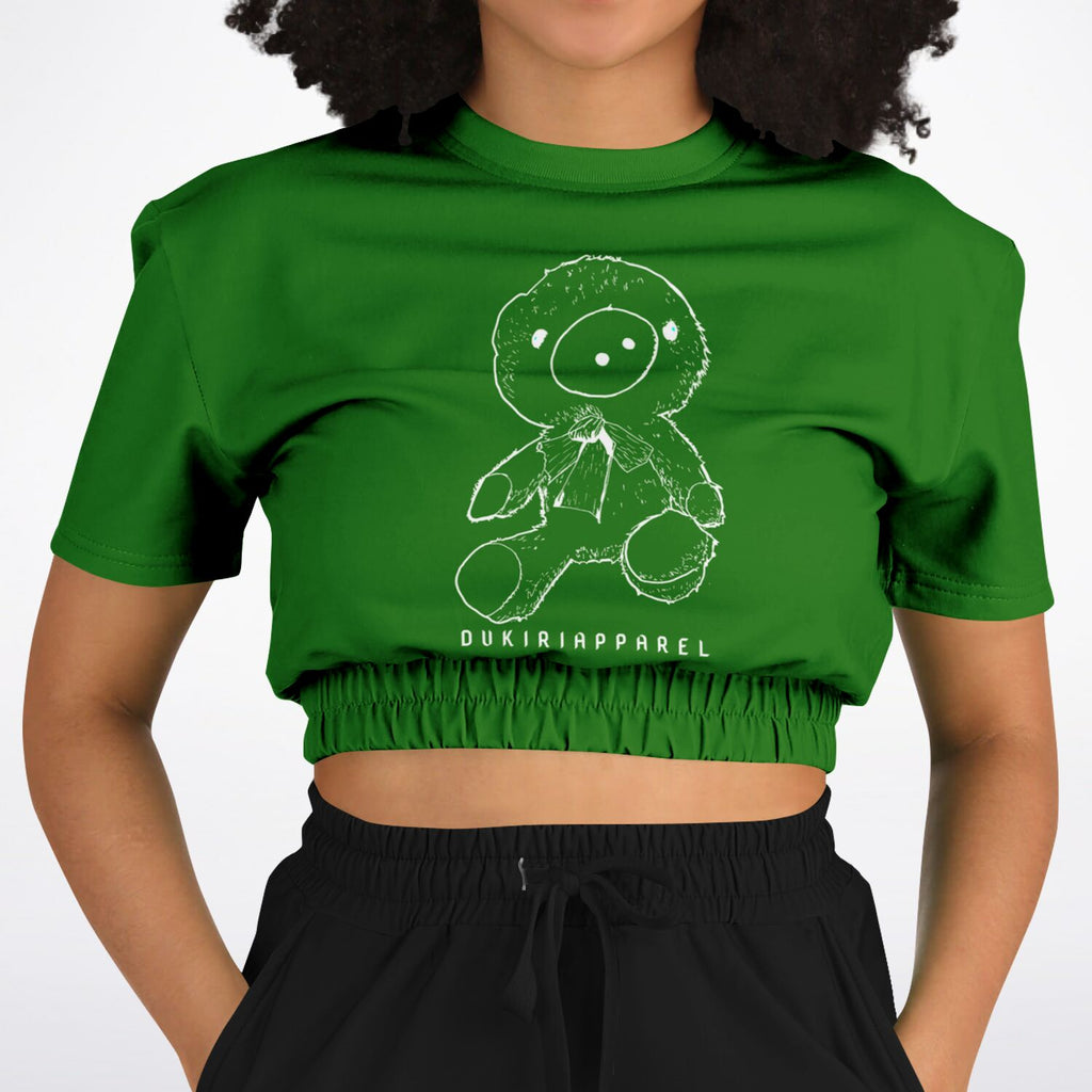 Green Teddy Crop Top from Dukiri Apparel
