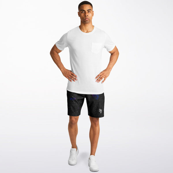 Grungy Purple Athletic Long Shorts