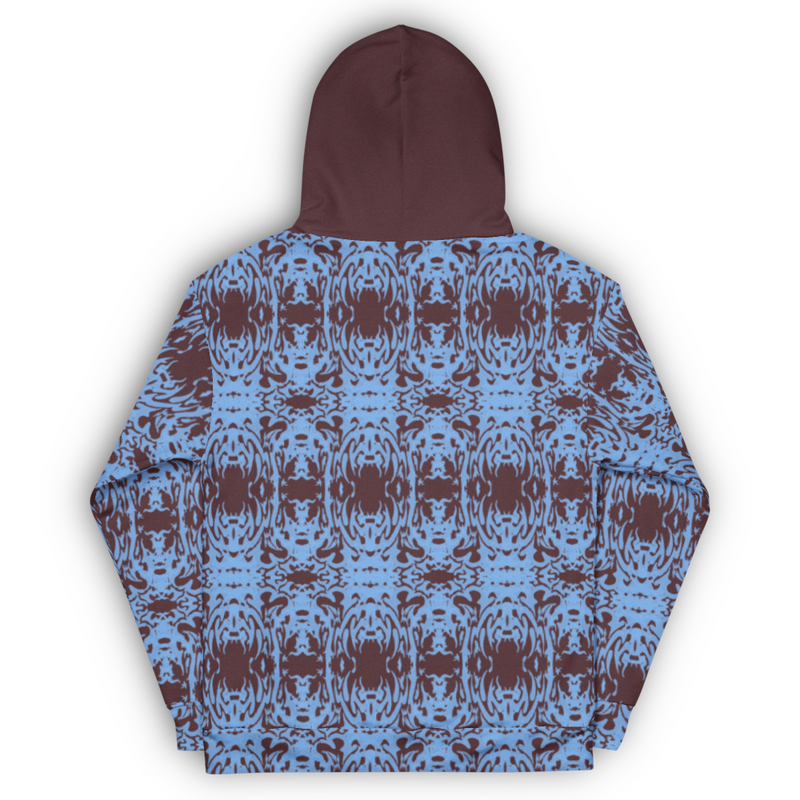 Brown Blue Graphic Hoodie