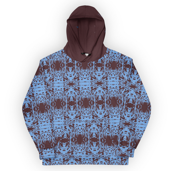 Brown Blue Graphic Hoodie