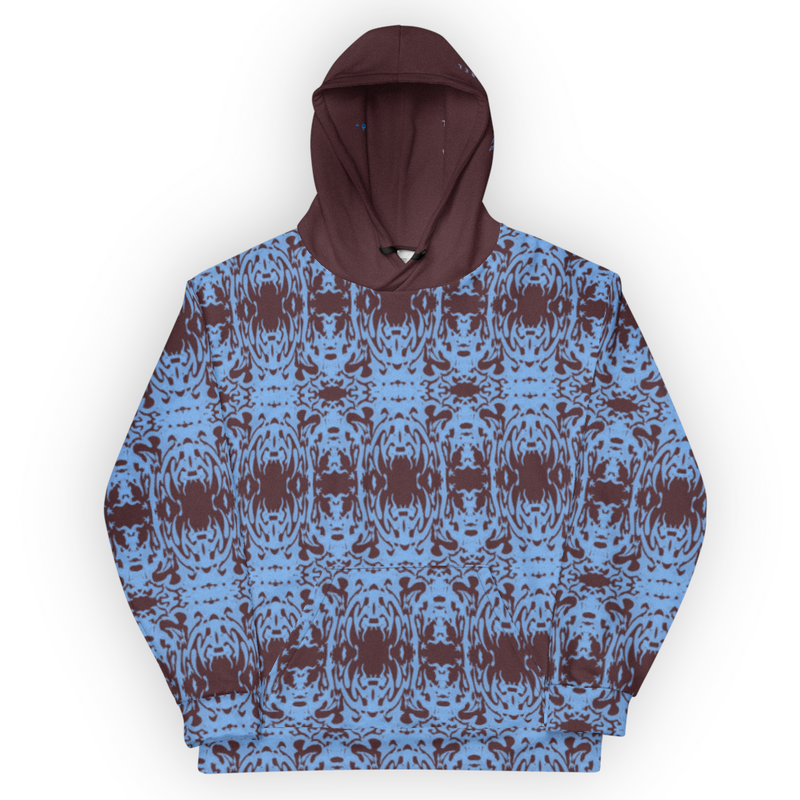 Brown Blue Graphic Hoodie