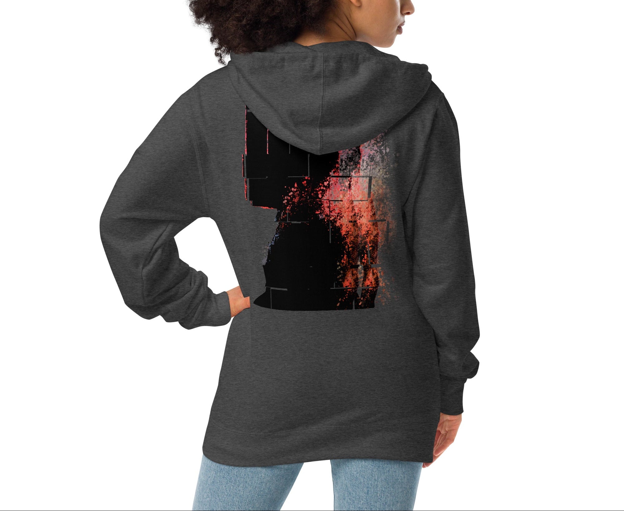 Phantom_Lady_charcoal_fleece_Premium_Streetwear_zip-up_hoodie