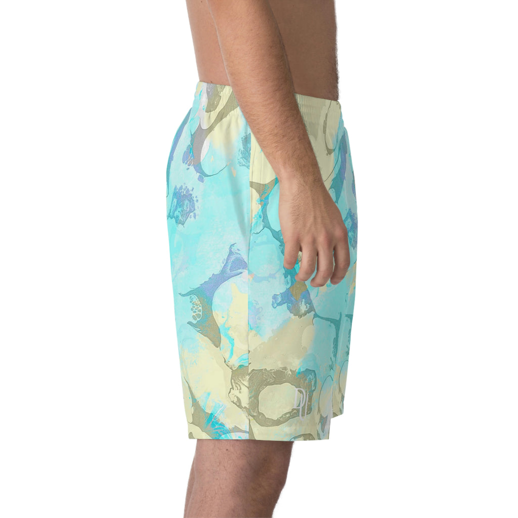 Relaxed fit Men's Elastic Beach Shorts-Sea shells