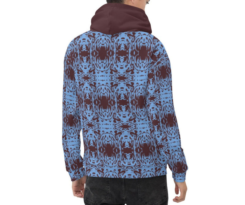 Brown Blue Graphic Hoodie