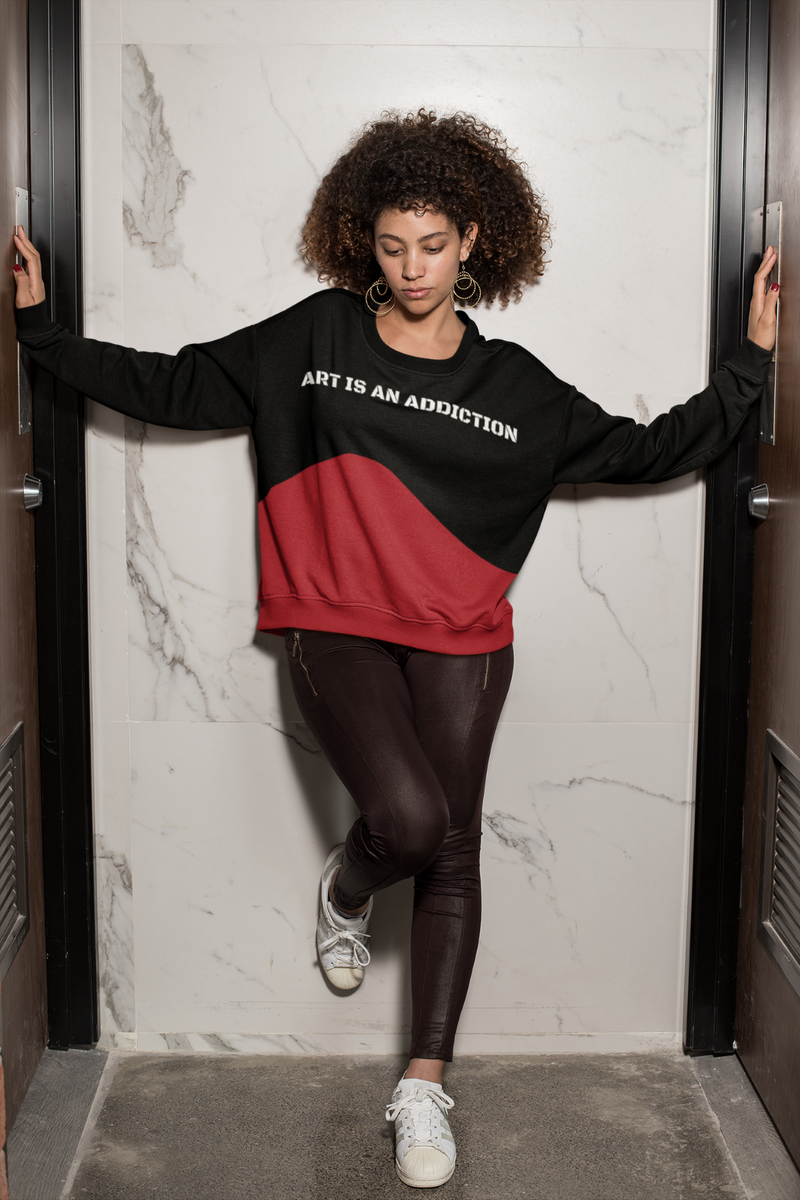 Art Addict Black-Red Sweatshirt