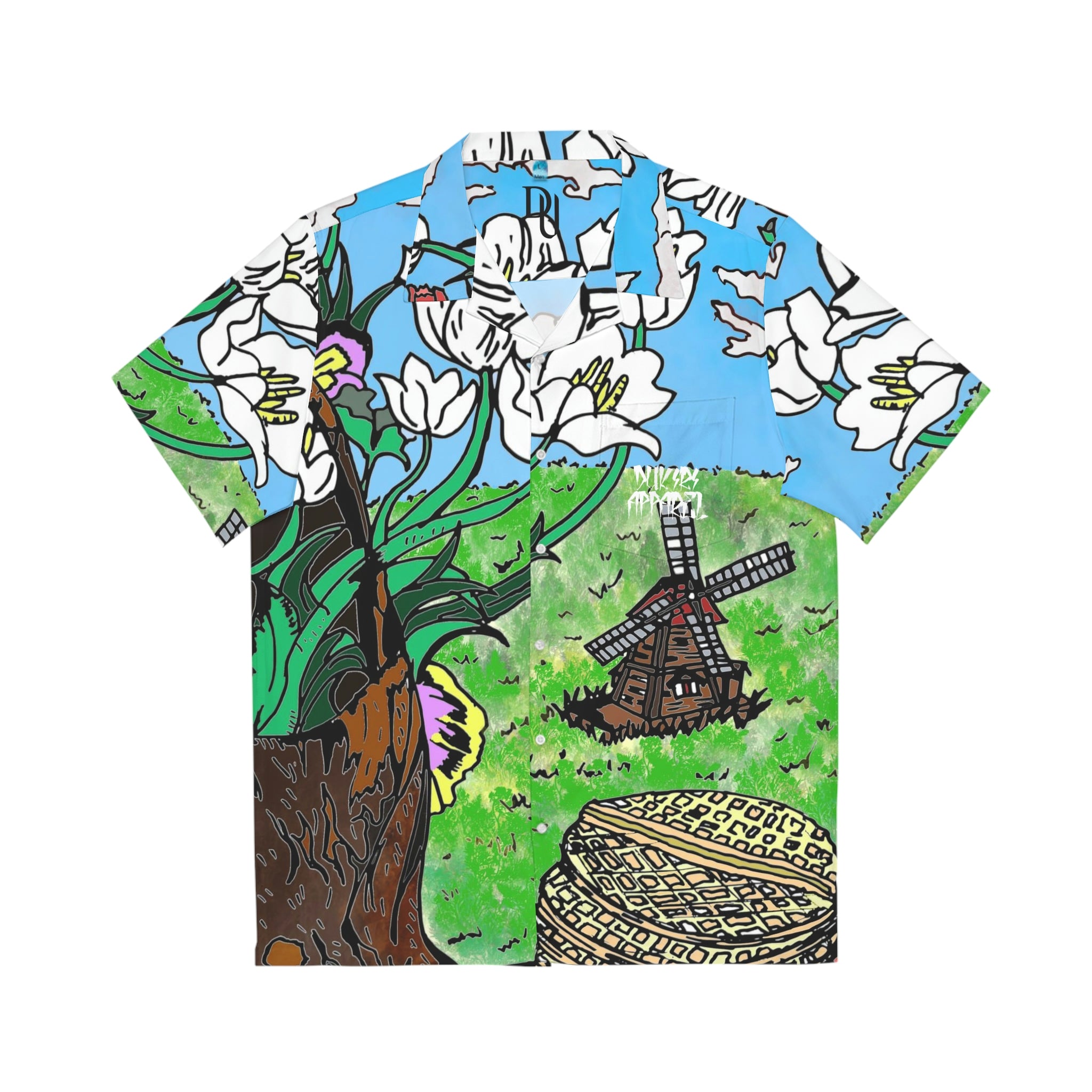 Mid-weight Wooden Clog Hawaiian Shirt