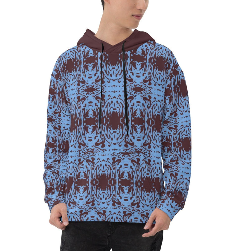 Brown Blue Graphic Hoodie