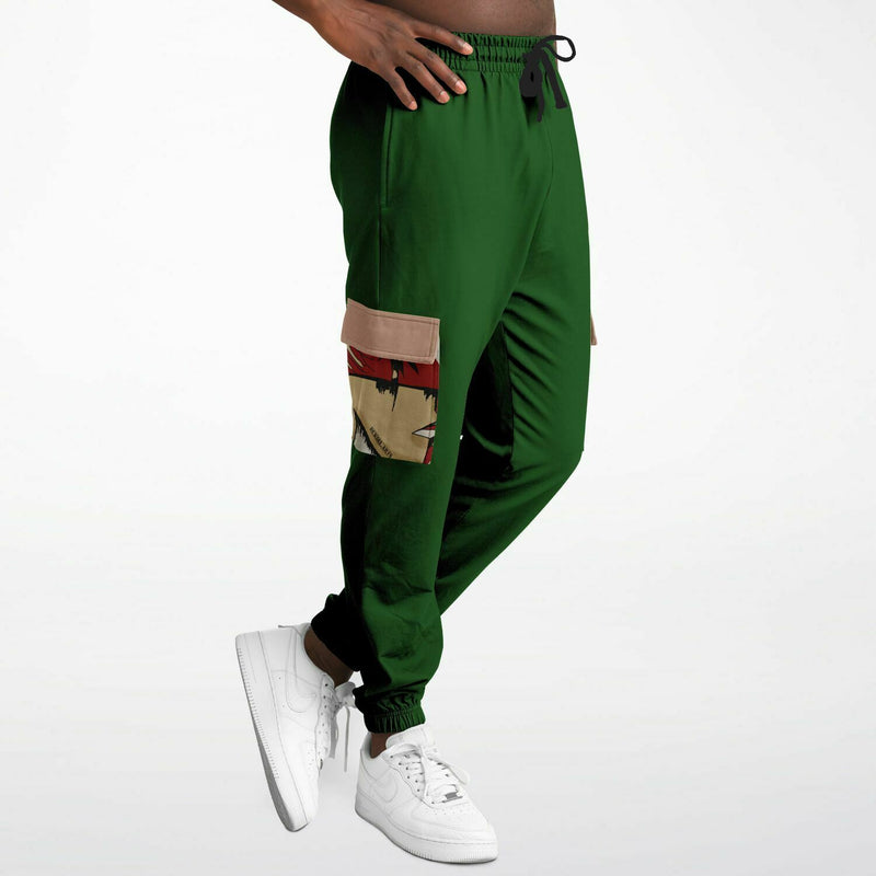 The Face Green Athletic Cargo Sweatpants
