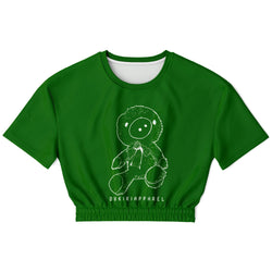 Green Teddy Crop Top from Dukiri Apparel