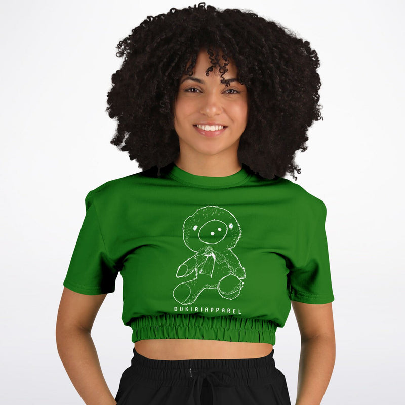 Green Teddy Crop Top