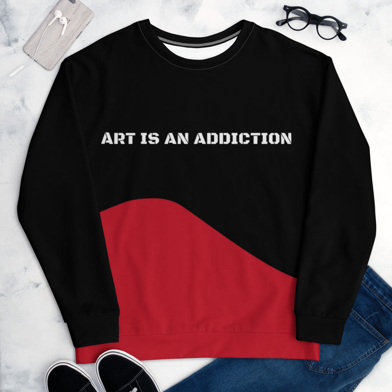 Art Addict Black-Red Sweatshirt
