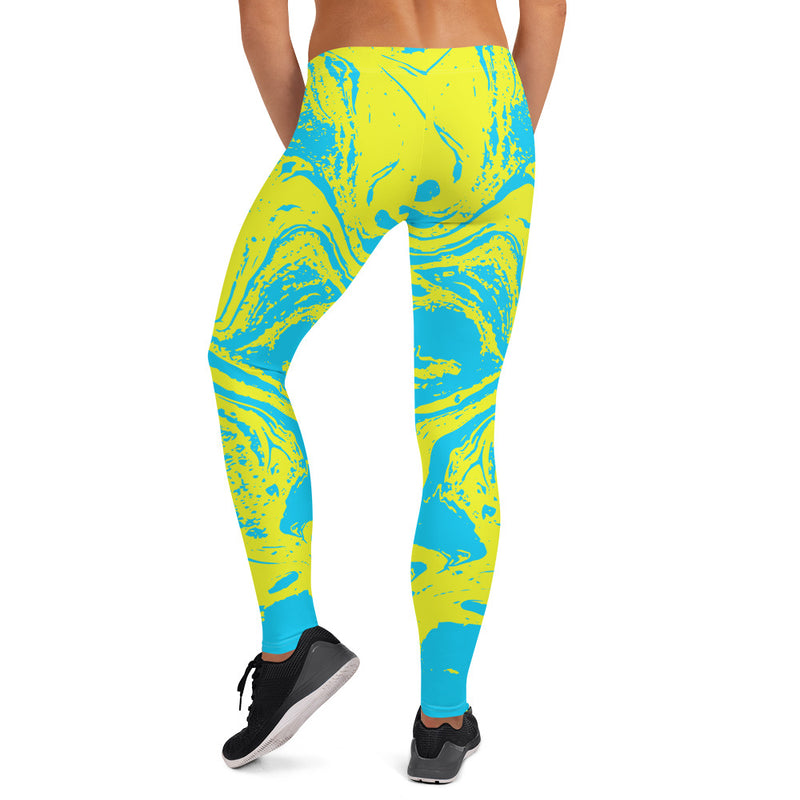 Marble Yellow-blue Leggings