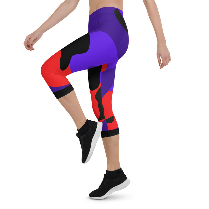 Purple Camo Capri Leggings