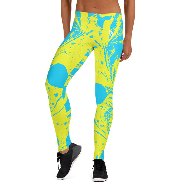 Marble Yellow-blue Leggings