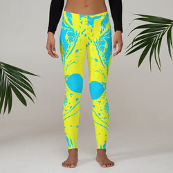 yellow, blue women's leggings from Dukiriapparel