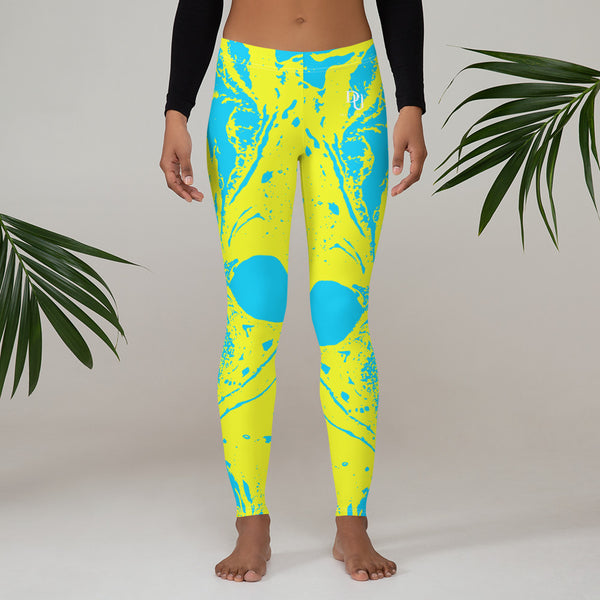 yellow, blue women's leggings from Dukiriapparel