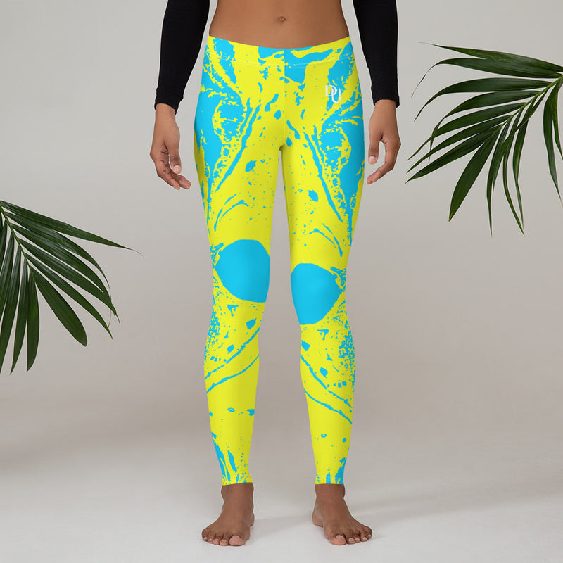 yellow, blue women's leggings from Dukiriapparel