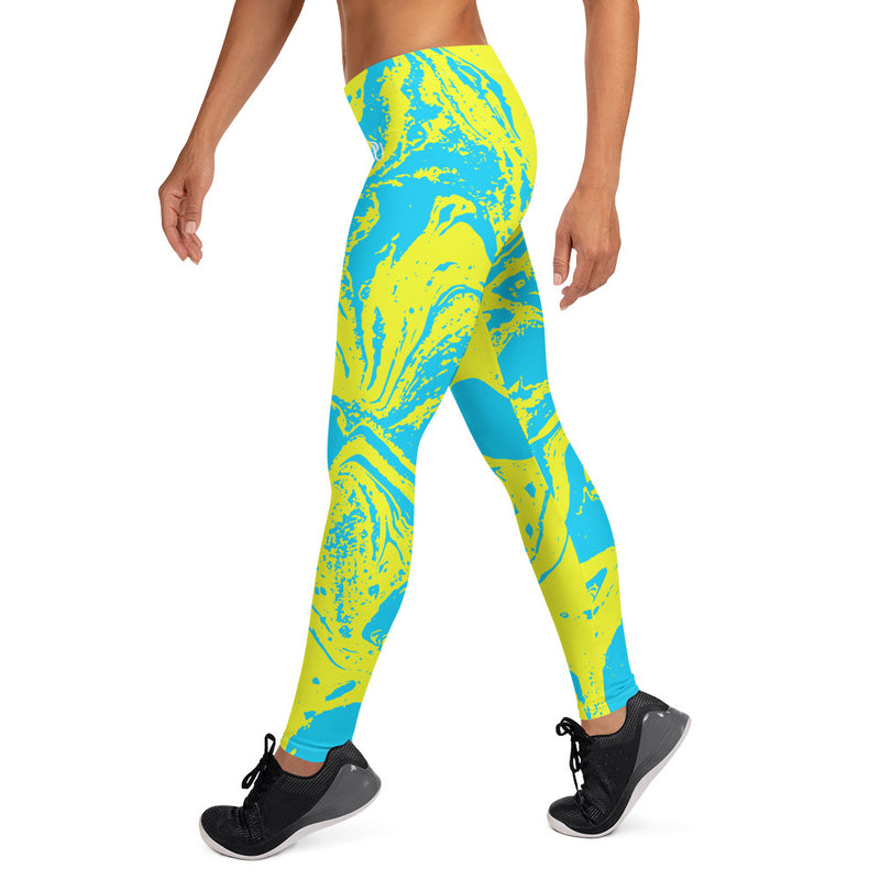 Marble Yellow-blue Leggings