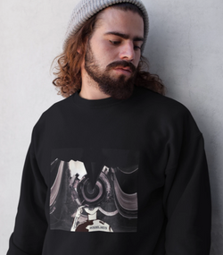 The expressionist Men's  Black Sweatshirt - dukiri apparel 